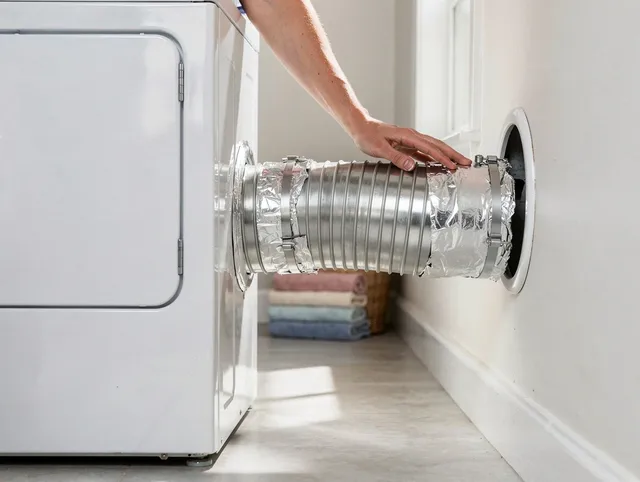 Professional dryer vent hose installation by Farmington Dryer Vent Cleaning in Farmington