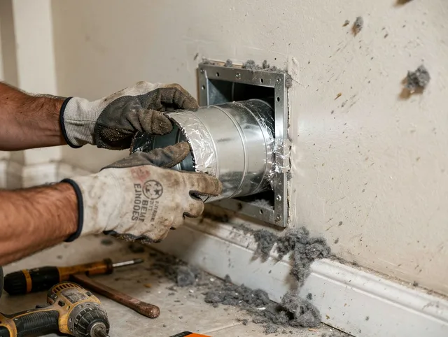 Professional dryer vent repair and installation by Farmington Dryer Vent Cleaning in Farmington